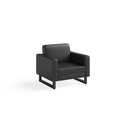 Mirella Lounge Chair with Black Legs, Black